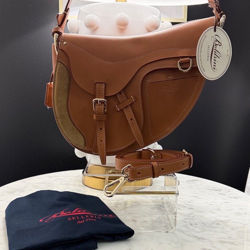 Baldinini Tan Leather Saddle Bag
